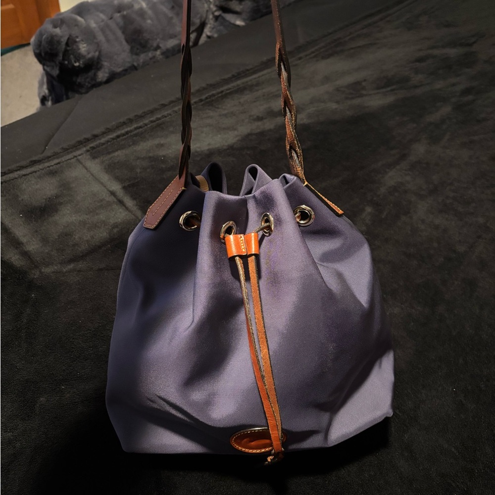 Elegant Navy Blue Bucket Bag